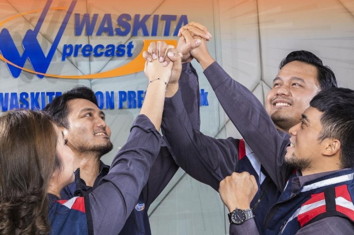 Proyek pengaman Pantai Indah Kapuk  tahap 6 paket 3 tersebut telah disuplai WSBP sejak awal Maret 2023. (Foto Instagram/@waskita_precast)