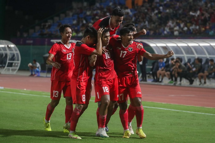Timnas U-22 mencetak sejarah meraih emas cabang sepak bola SEA Games 2023 Kamboja. (Dok. Kemenpora.go.id) 