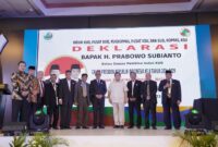 Prabowo Subianto dalam acara deklarasi dukungan dari Jaringan Induk Koperasi Unit Desa (KUD) di Milennium Hotel Sirih, Jakarta. (Dok. Tim Media Prabowo Subianto)